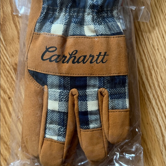Carhartt Tan and Blue Plaid Gloves - Picture 4 of 5